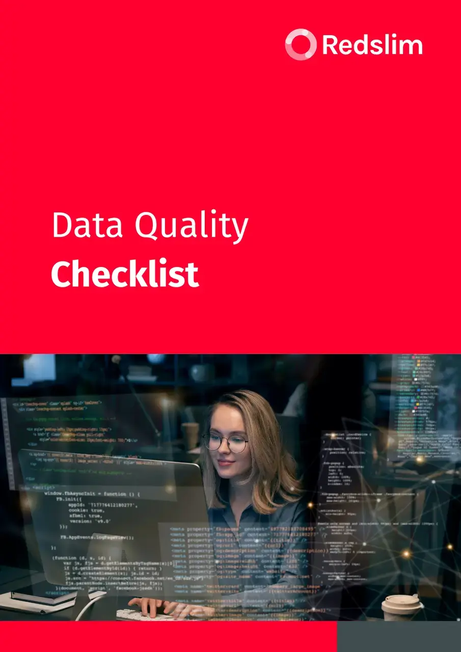 Data quality checklist cover page